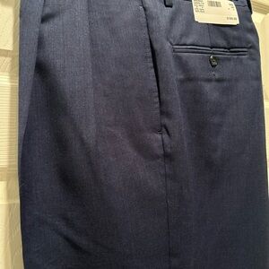 NWT- Jos. A. Bank Executive Dress Pants 36R Navy Flat Pleated Front unhemmed.